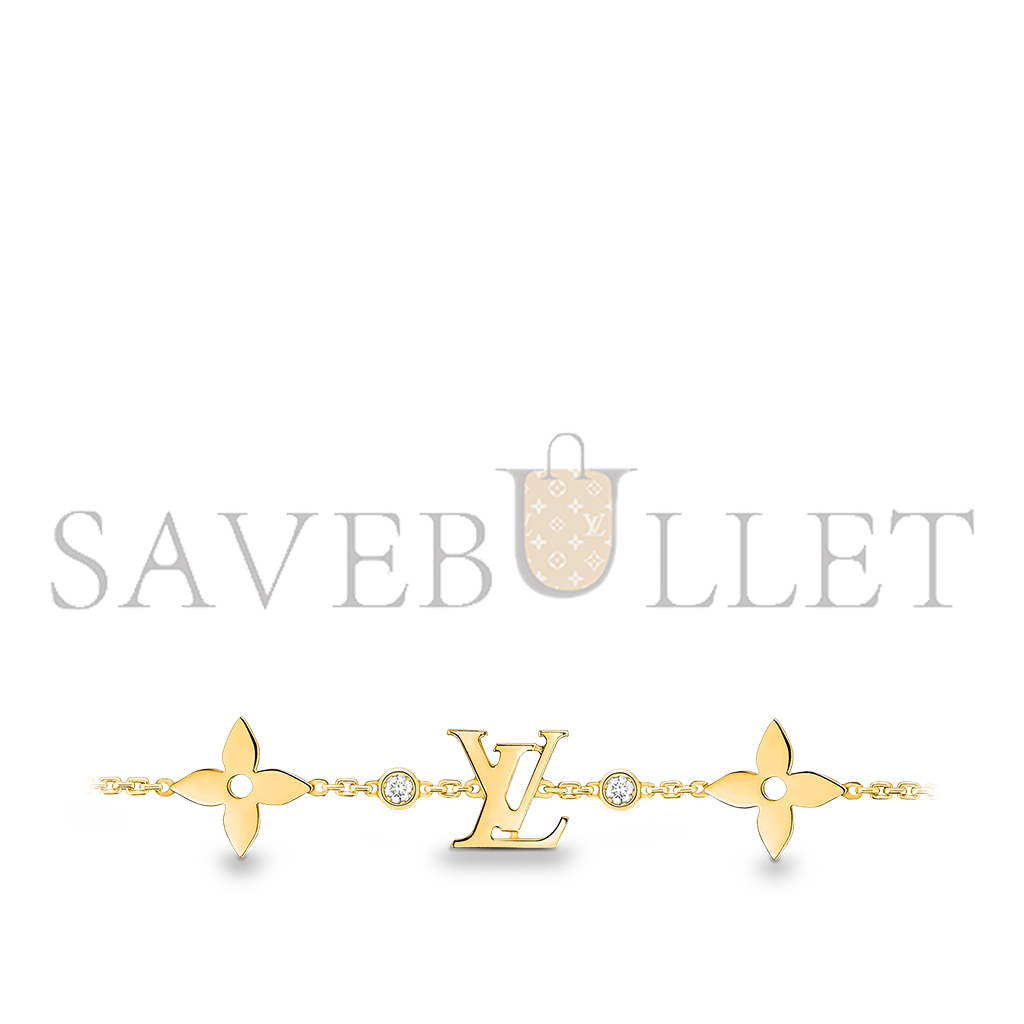 l**is v*t*n idylle blossom monogram bracelet, yellow gold and Di*m*nds q95588